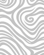 Gray Swirl Wave Curl Rug