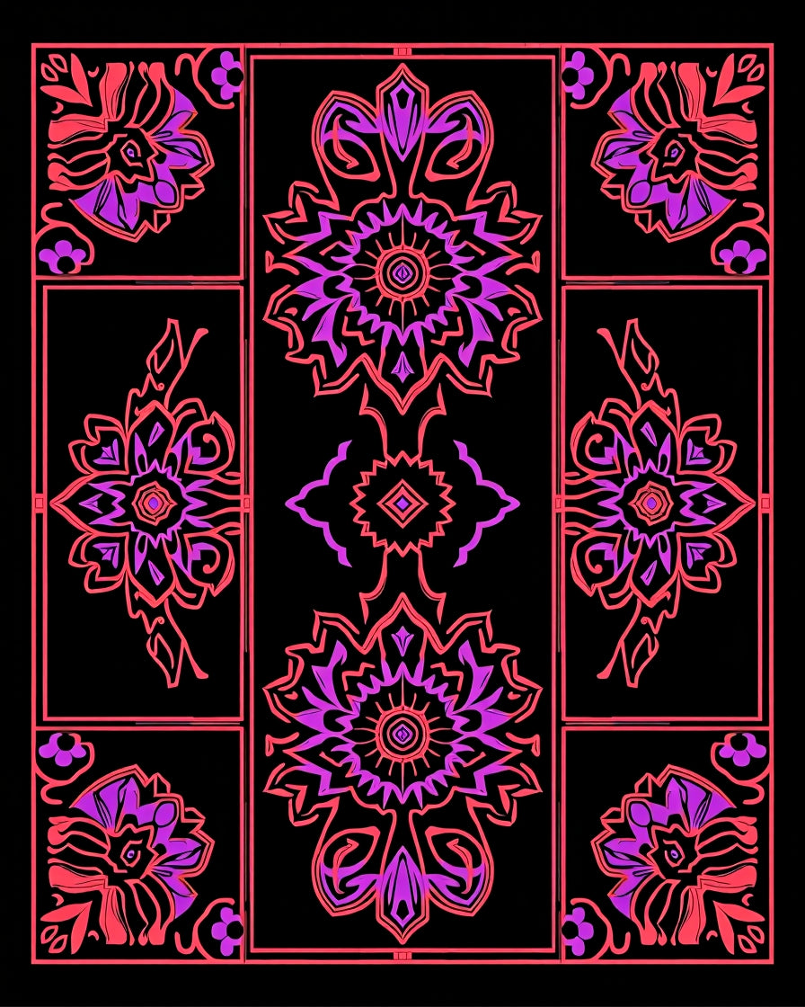 Floral Geometric Statement Rug