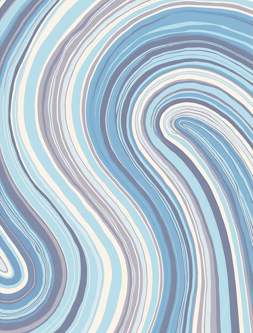Swirl Pattern in Cool Tones Rug
