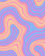 Vivid Pastel Swirl Marble Pattern Rug