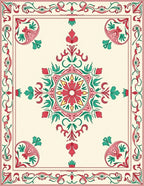Traditional Floral Medallion Print Rug