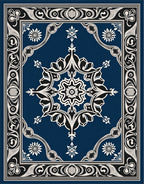 Ornate Floral Leaf Scrollwork Rug