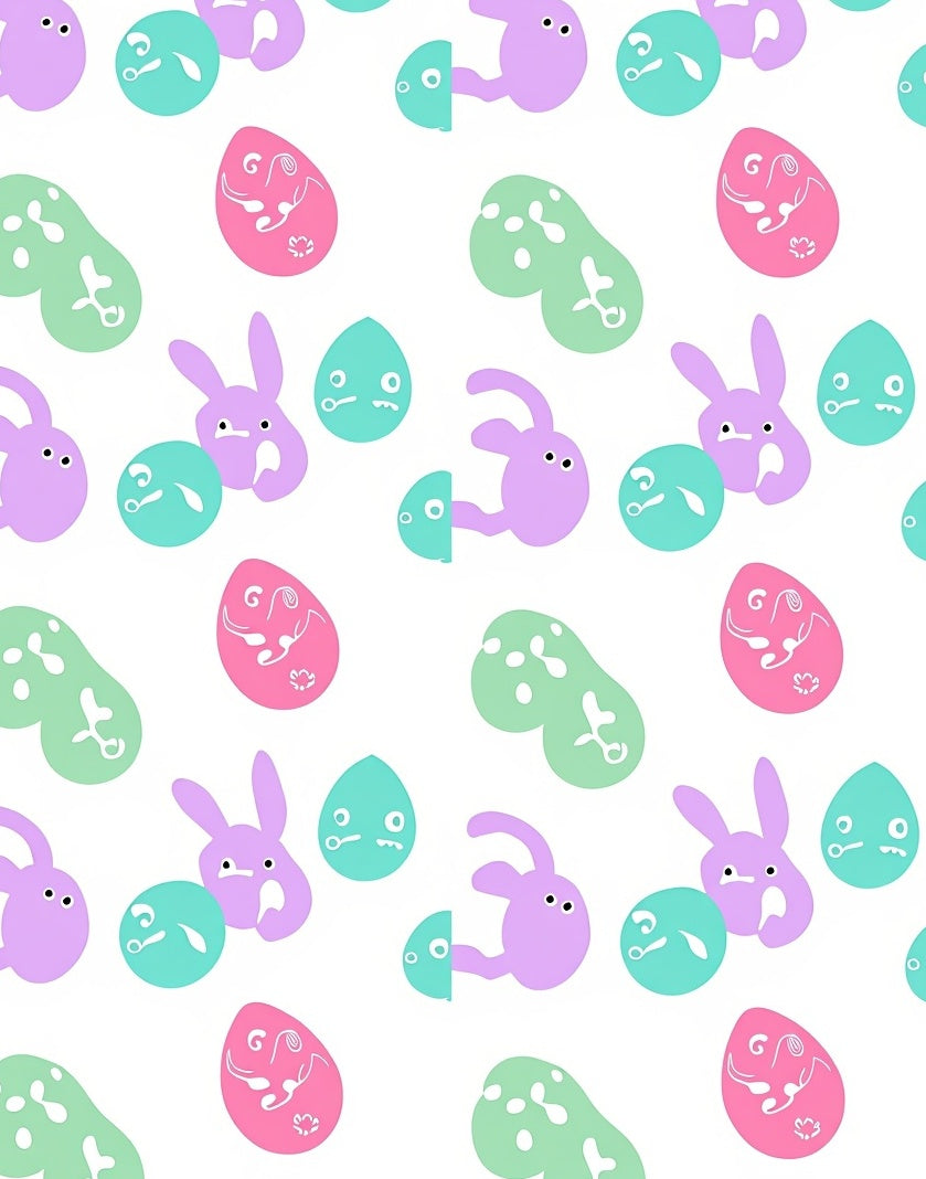 Cute Bunny Egg Pattern Design Rug