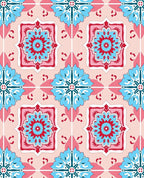 Vintage Floral Medallion Pink Rug