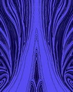 Abstract Blue Silhouette Wavy Pattern Rug