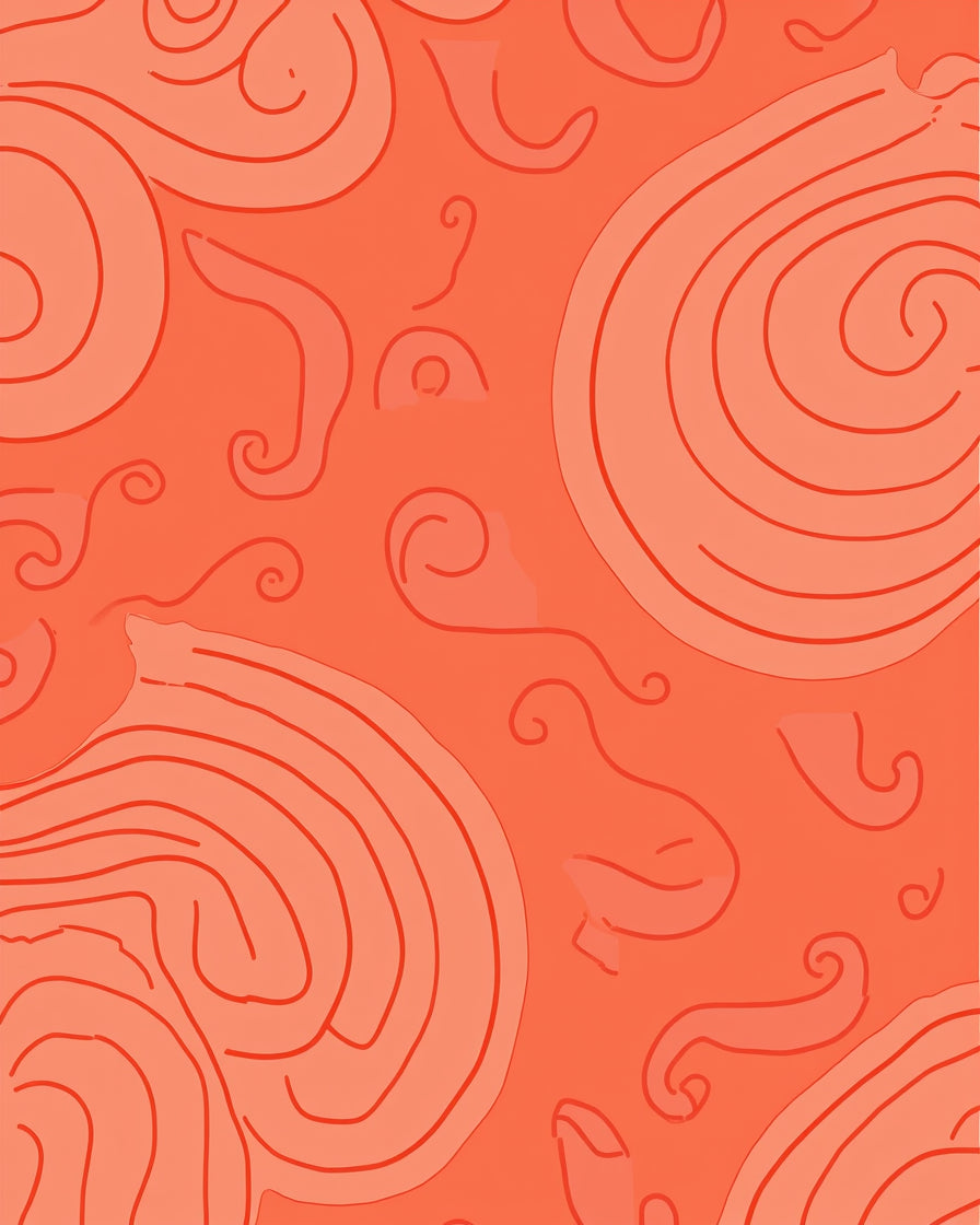 Coral Swirl Abstract Pattern Art Rug