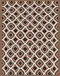 Brown Diamond Geometric Pattern Rug