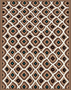 Brown Diamond Geometric Pattern Rug