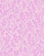 Whimsical Pink Floral Vine Pattern Rug