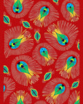 Vibrant Peacock Feather Pattern Rug