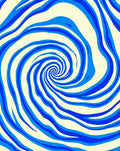 Bold Blue Swirl Pattern Design Rug