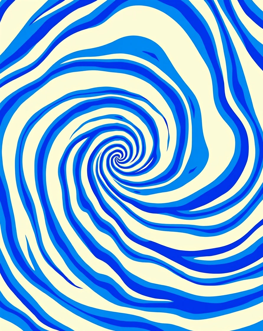 Bold Blue Swirl Pattern Design Rug