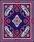 Bold Red White Blue Paisley Rug
