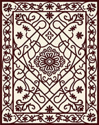 Intricate Floral Swirls Geometric Rug