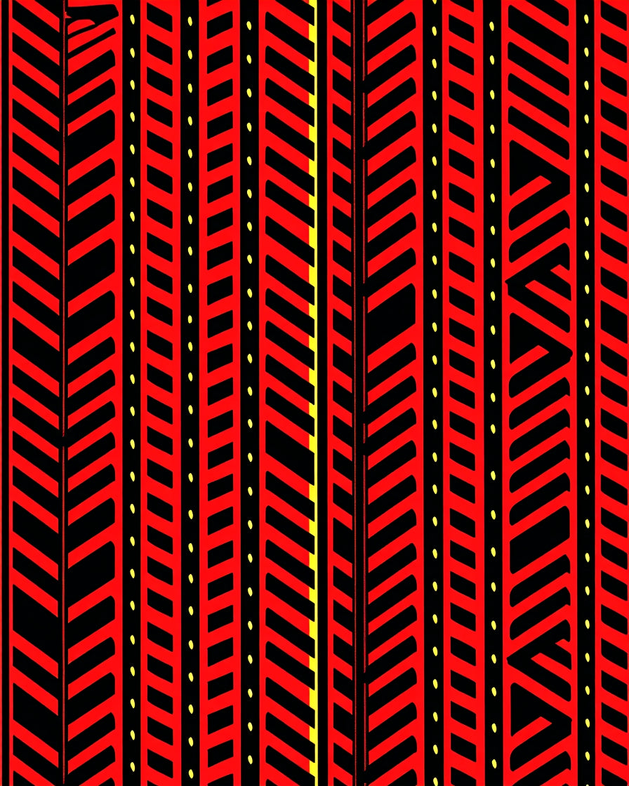 Bold Red Black Geometric Stripe Rug