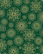 Emerald Golden Floral Medallion Arrangement Rug
