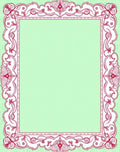 Ornate Floral Vine Border Rug