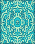 Oceanic Tribal Symmetry Pattern Rug