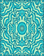 Oceanic Tribal Symmetry Pattern Rug