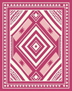 Geometric Diamond Pattern With Hearts Rug