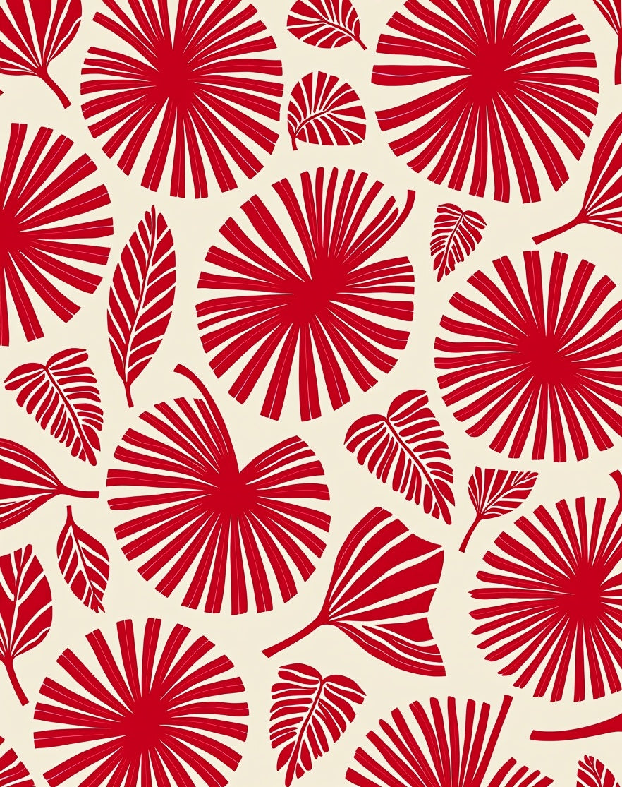 Bold Tropical Leaf Pattern Rug