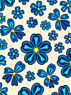 Blue Floral Pattern Design Rug