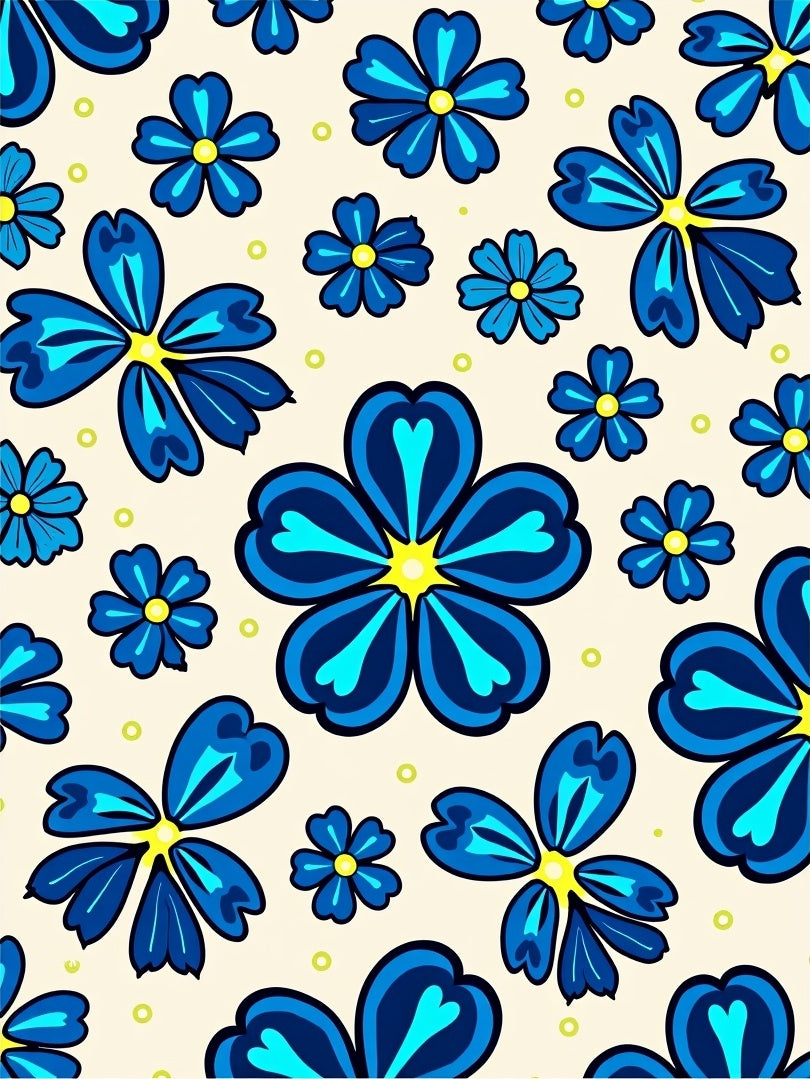 Blue Floral Pattern Design Rug