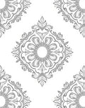 Classic Gray Floral Medallion Pattern Rug