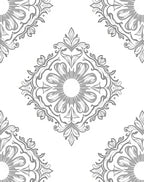 Classic Gray Floral Medallion Pattern Rug