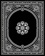 Ornate Floral Black White Design Rug
