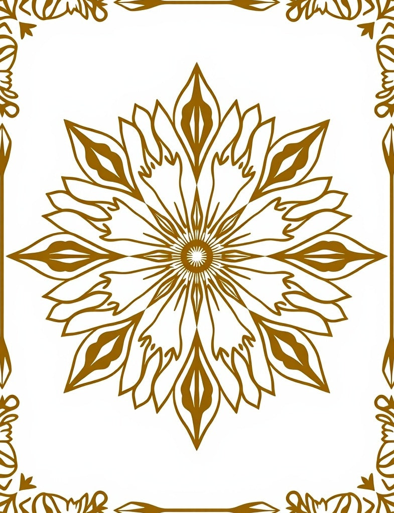 Elegant Floral Sunburst Motif Rug