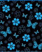 Floral Butterfly Geometric Print Rug