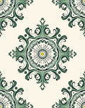 Vintage Botanical Medallion Pattern Rug