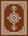 Elegant Damask Scrollwork Pattern Rug