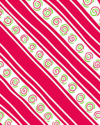 Red Green Swirl Diagonal Stripe Accent Rug
