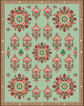 Floral Medallion Mint Green Rug