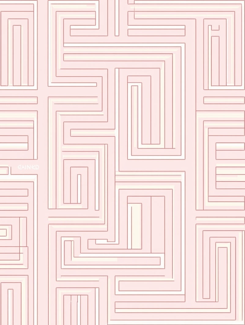 Geometric Maze Pattern Rug