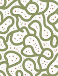 Organic Green Wavy Dot Pattern Rug