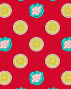 Retro Floral Sunburst Pattern Rug