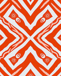 Vibrant Red White Abstract Pattern Design Rug