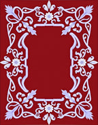 Elegant Floral Scrollwork Frame Design Rug