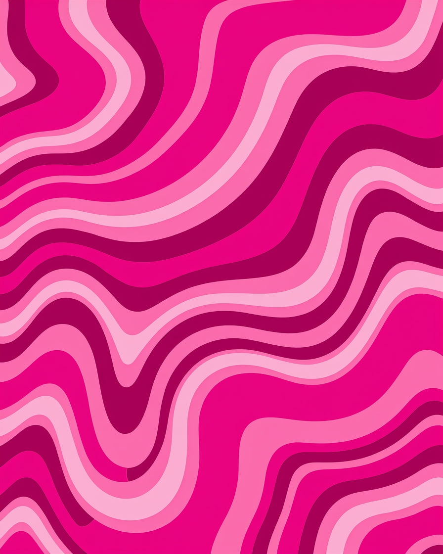 Pink Wavy Fluid Rug