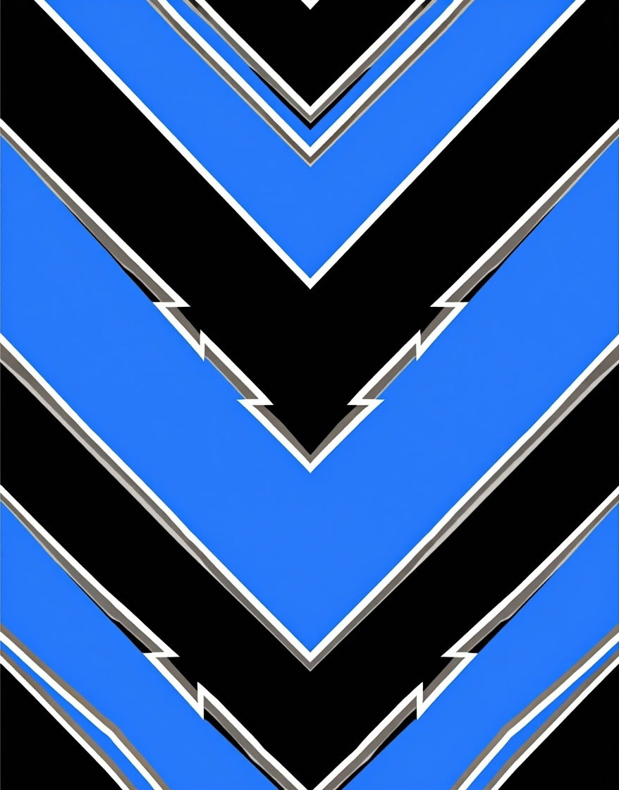 Bold Blue Chevron Pattern Rug