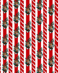 Crimson White Pinecone Ribbon Stripes Rug