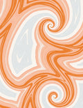 Orange Pastel Swirl Abstract Rug