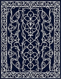 Ornate White Intertwined Floral Design Rug