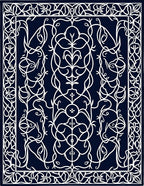 Ornate White Intertwined Floral Design Rug
