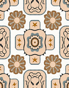 Abstract Floral And Geometric Design Rug