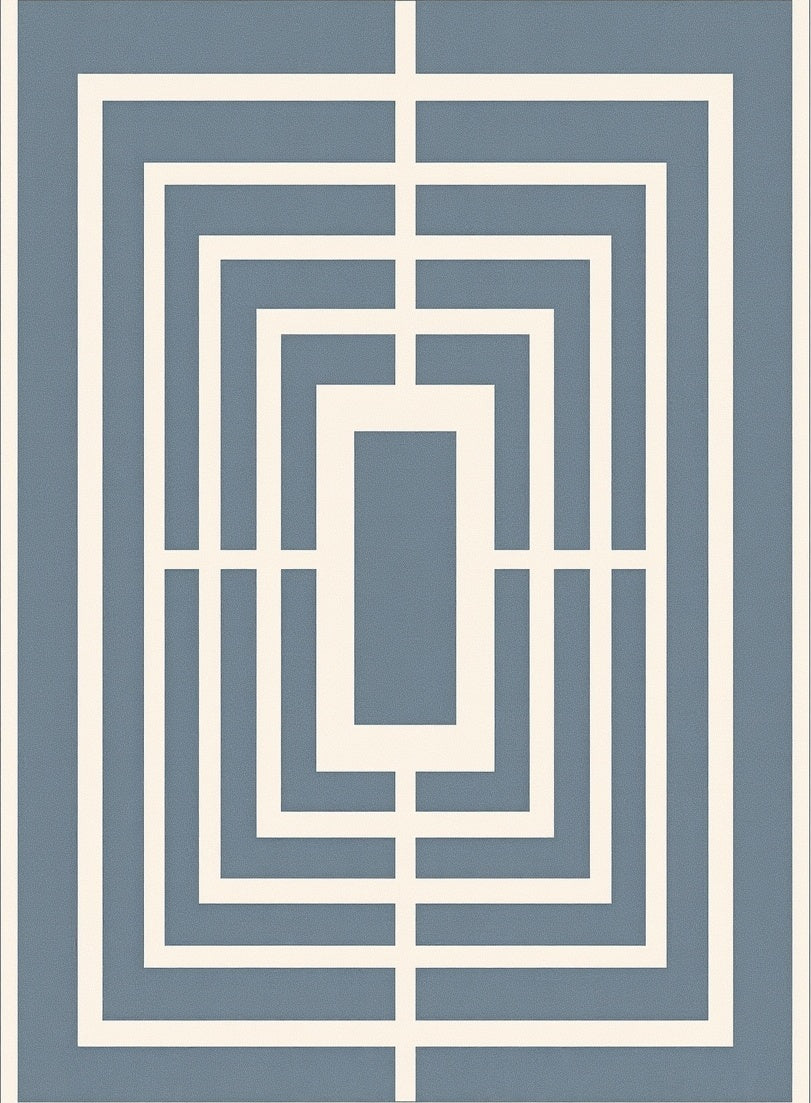 Classic Geometric Rectangular Lattice Rug