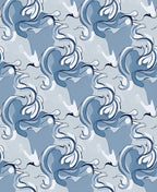 Blue Swirls Abstract Pattern Design Rug